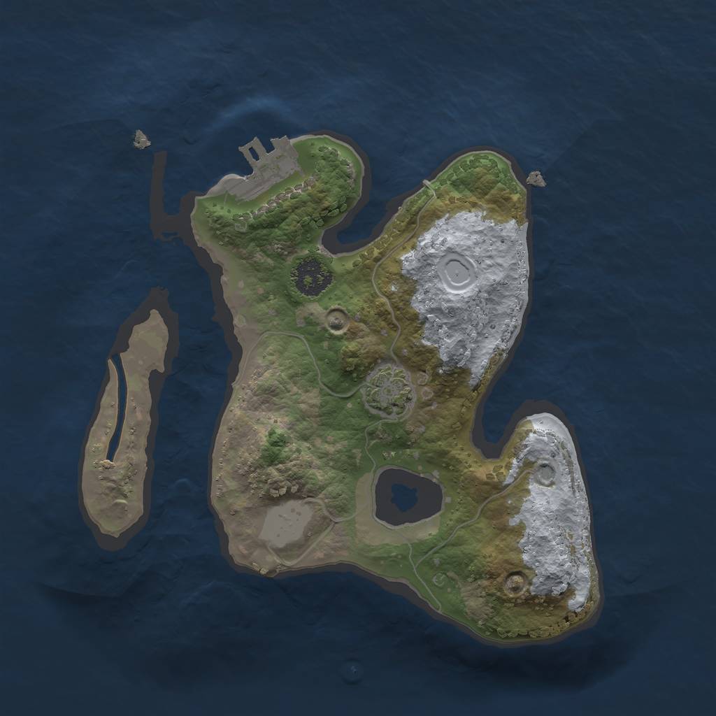 Rust Map: Procedural Map, Size: 2000, Seed: 8647239, 5 Monuments
