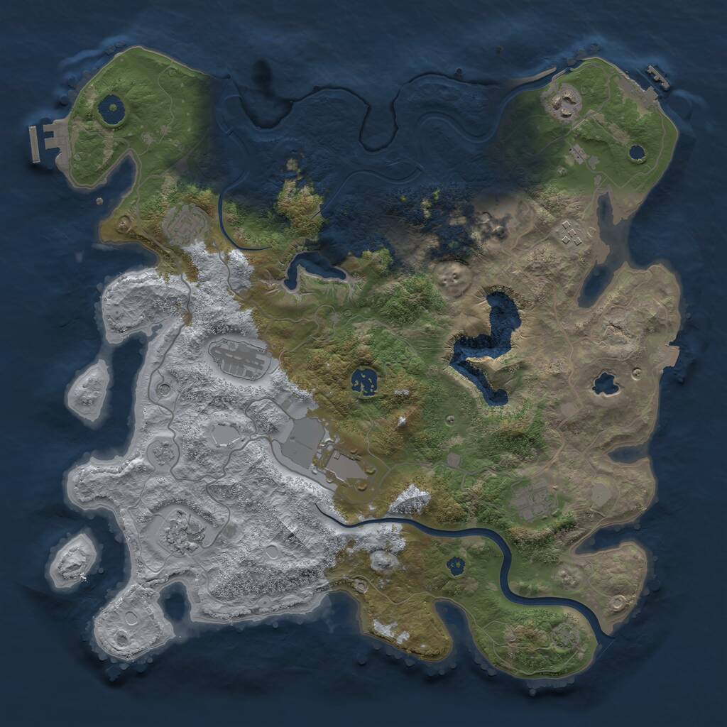 Rust Map: Procedural Map, Size: 4000, Seed: 25736202, 15 Monuments