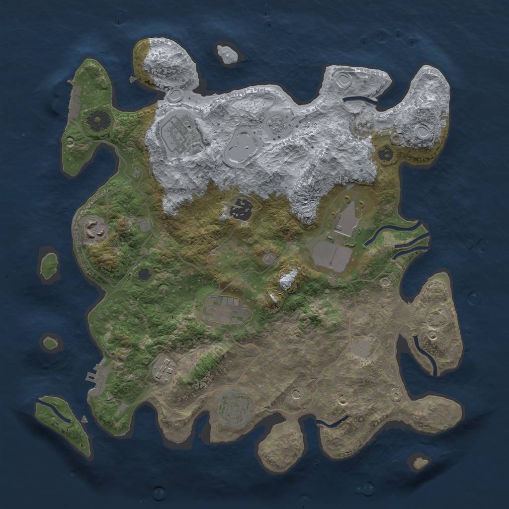 Rust Map: Procedural Map, Size: 3500, Seed: 6891, 15 Monuments