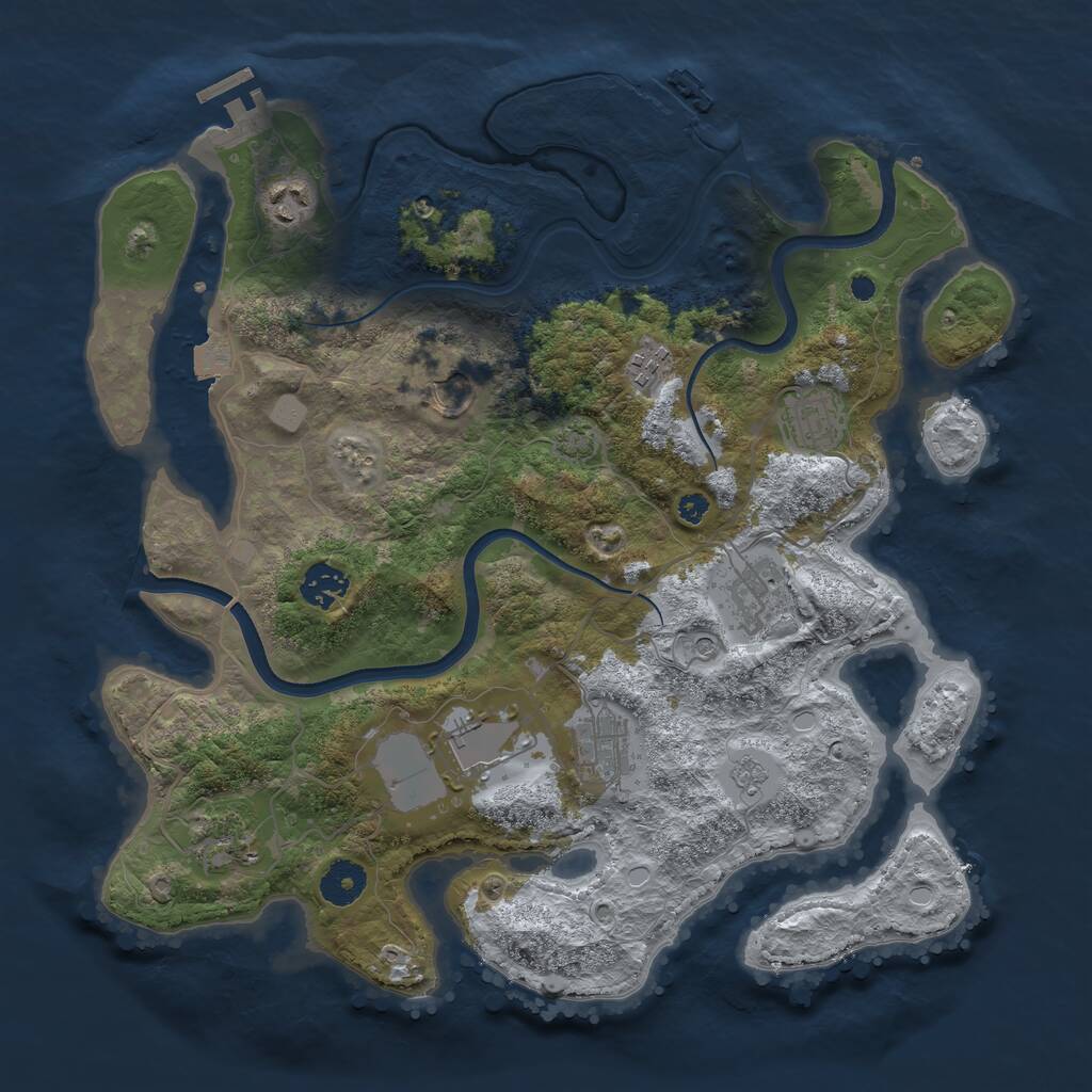 Rust Map: Procedural Map, Size: 3650, Seed: 18779770, 15 Monuments