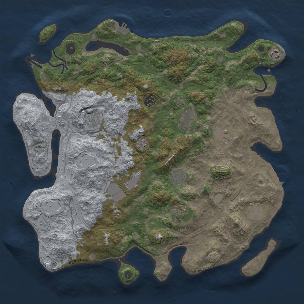 Rust Map: Procedural Map, Size: 4250, Seed: 64035202, 18 Monuments