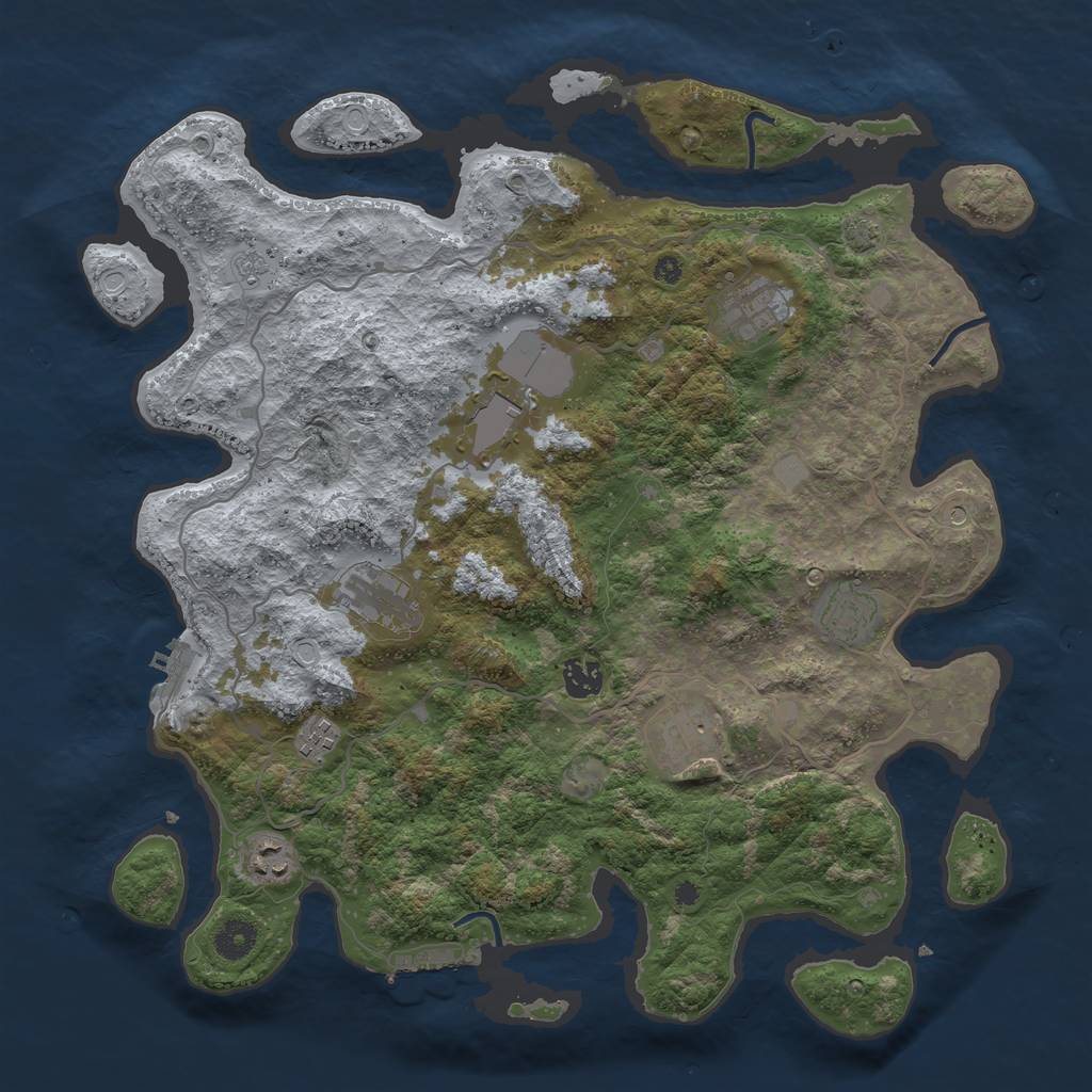 Rust Map: Procedural Map, Size: 4000, Seed: 98035768, 16 Monuments