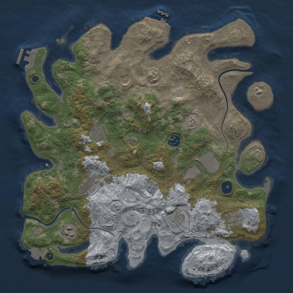 Rust Map: Procedural Map, Size: 3750, Seed: 61175894, 15 Monuments