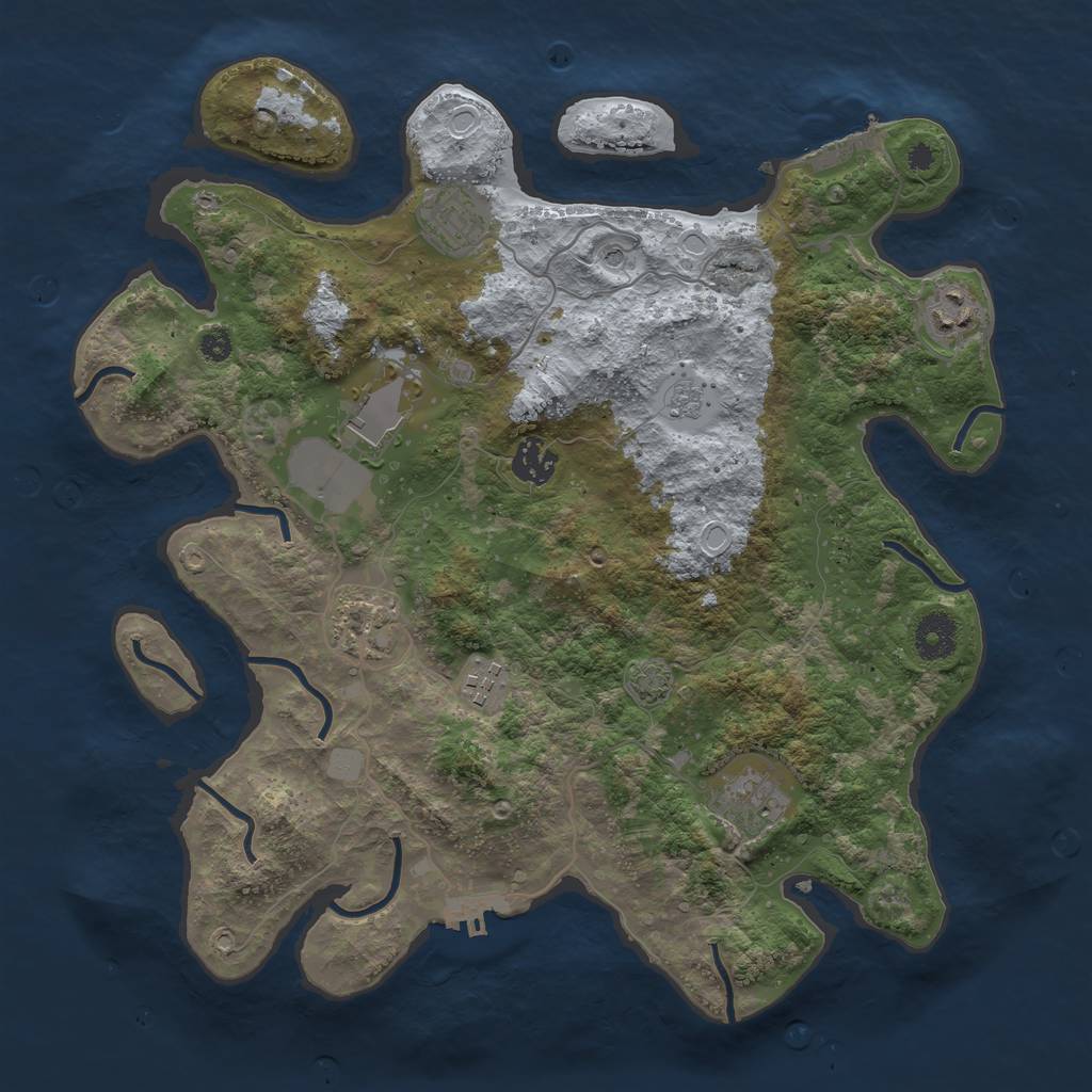 Rust Map: Procedural Map, Size: 3600, Seed: 20882747, 15 Monuments