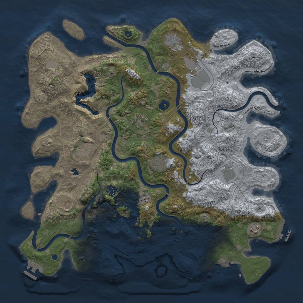 Rust Map: Procedural Map, Size: 4300, Seed: 40688147, 16 Monuments