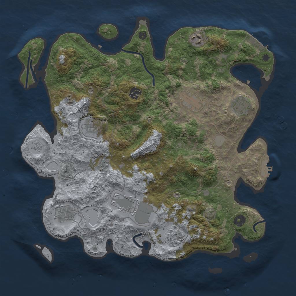 Rust Map: Procedural Map, Size: 3750, Seed: 13459895, 17 Monuments