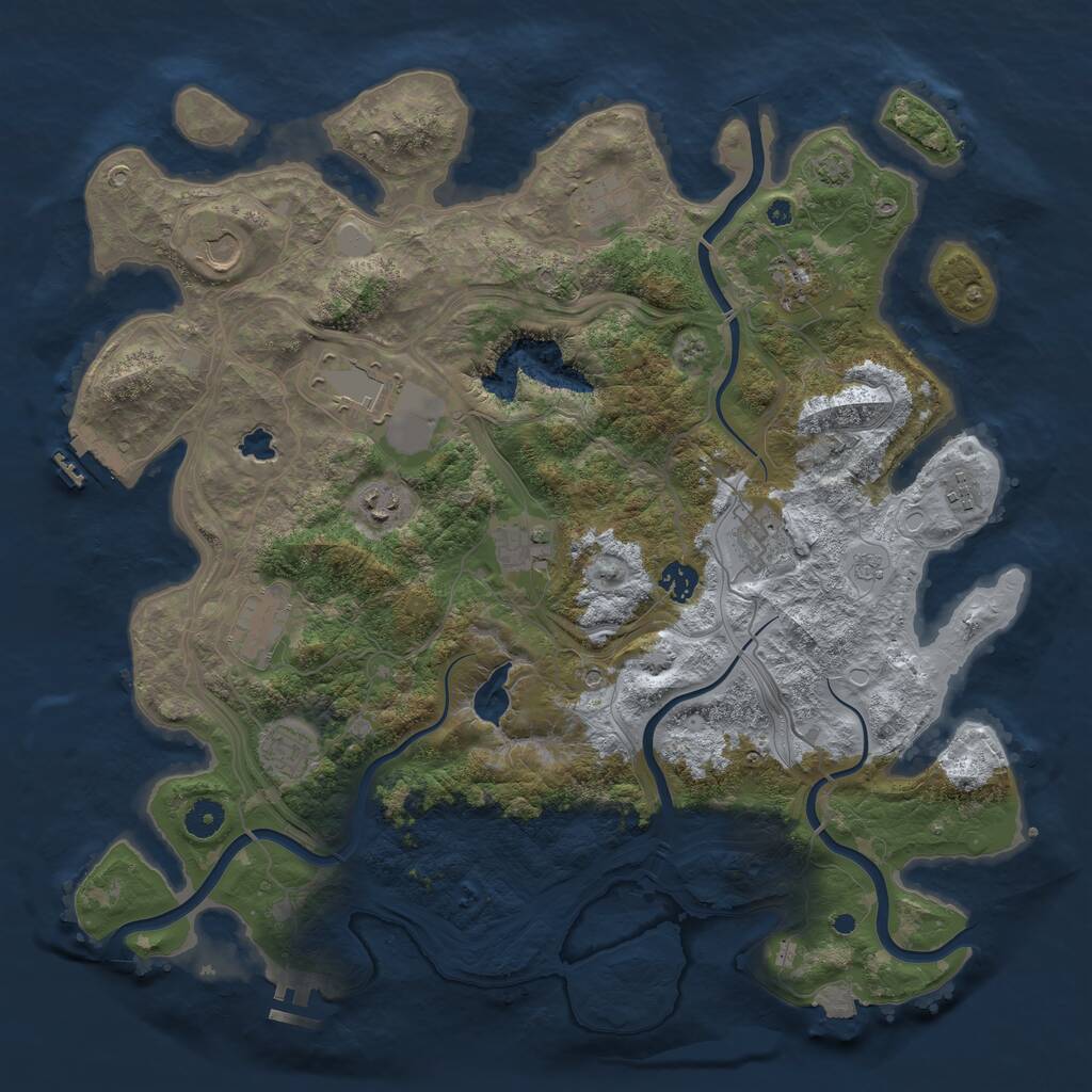 Rust Map: Procedural Map, Size: 4250, Seed: 65743218, 17 Monuments