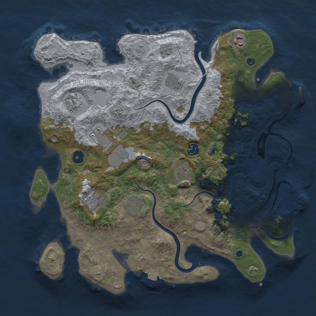 Rust Map: Procedural Map, Size: 3900, Seed: 39641854, 15 Monuments