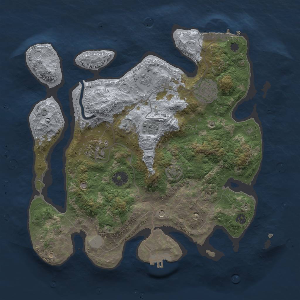 Rust Map: Procedural Map, Size: 3000, Seed: 115691826, 11 Monuments