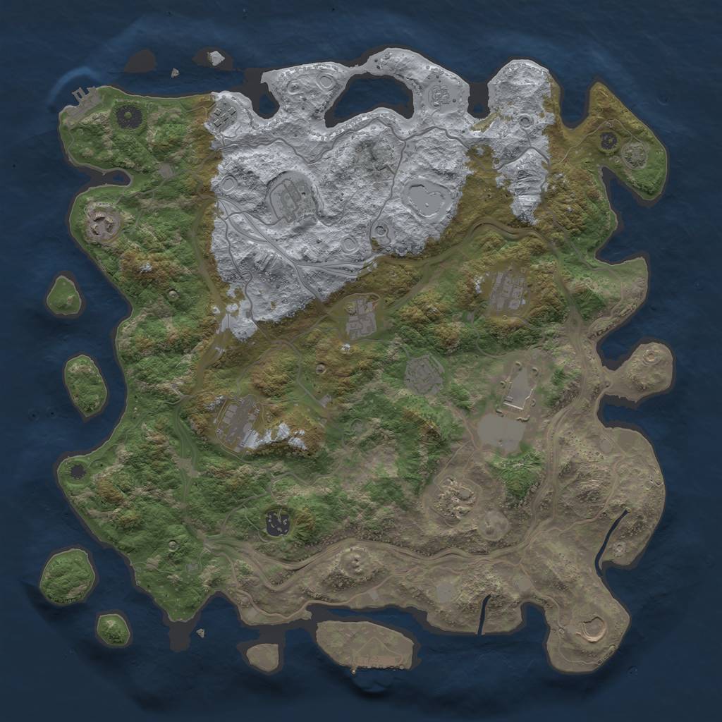 Rust Map: Procedural Map, Size: 4250, Seed: 52354754, 19 Monuments