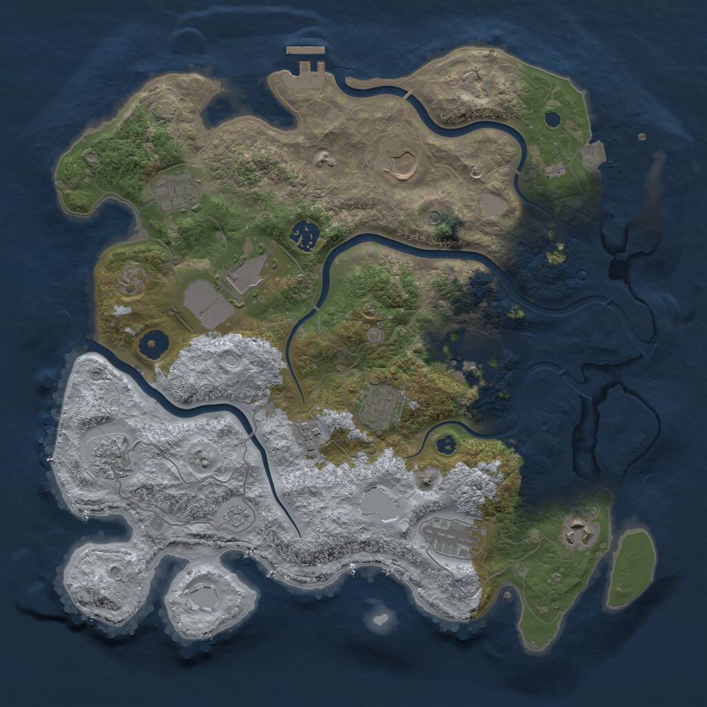 Rust Map: Procedural Map, Size: 3700, Seed: 88716329, 15 Monuments