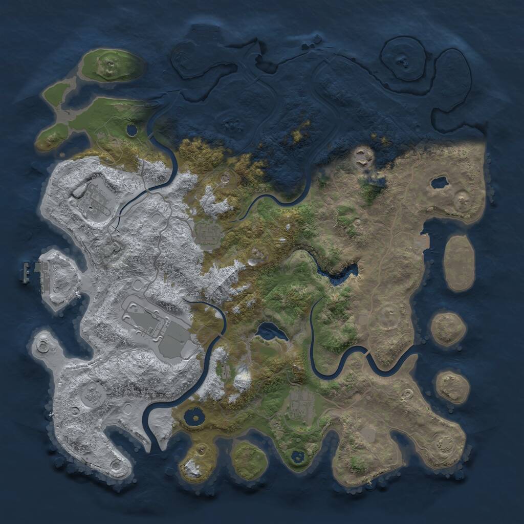 Rust Map: Procedural Map, Size: 4000, Seed: 16319417, 11 Monuments