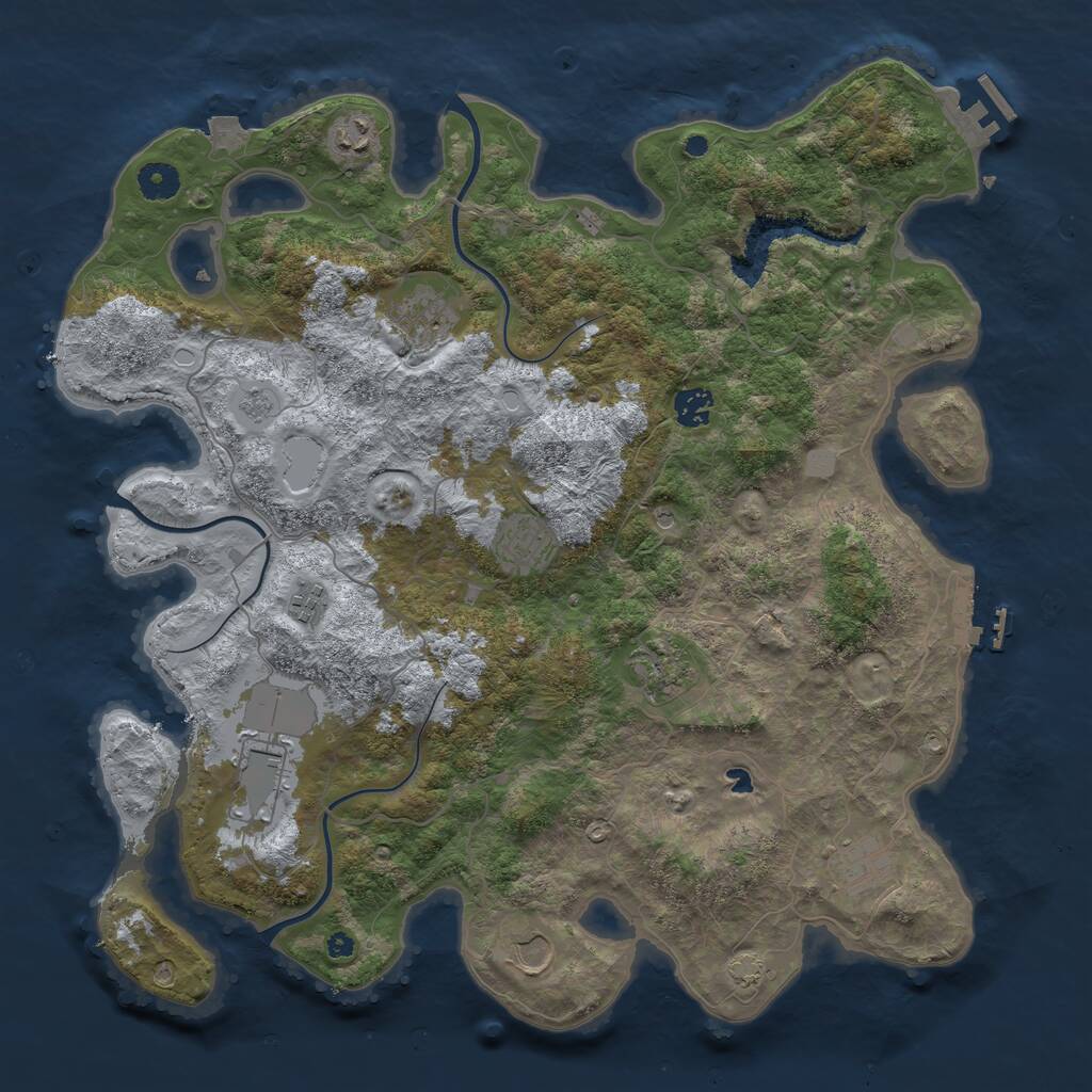 Rust Map: Procedural Map, Size: 4100, Seed: 30965830, 15 Monuments