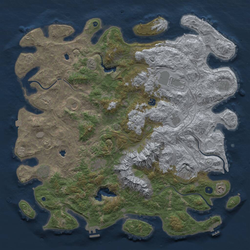 Rust Map: Procedural Map, Size: 5000, Seed: 81796, 17 Monuments