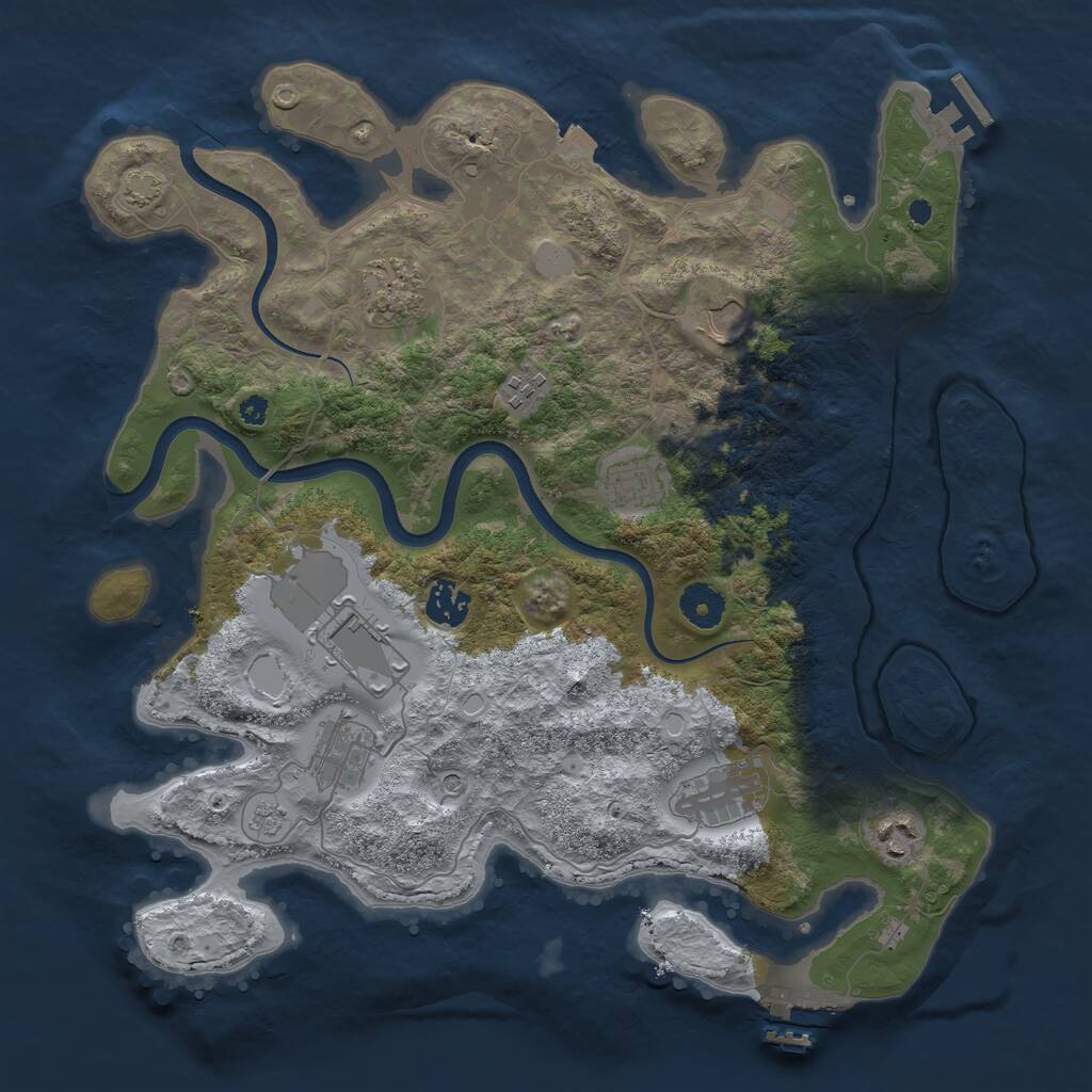 Rust Map: Procedural Map, Size: 3700, Seed: 87505834, 15 Monuments