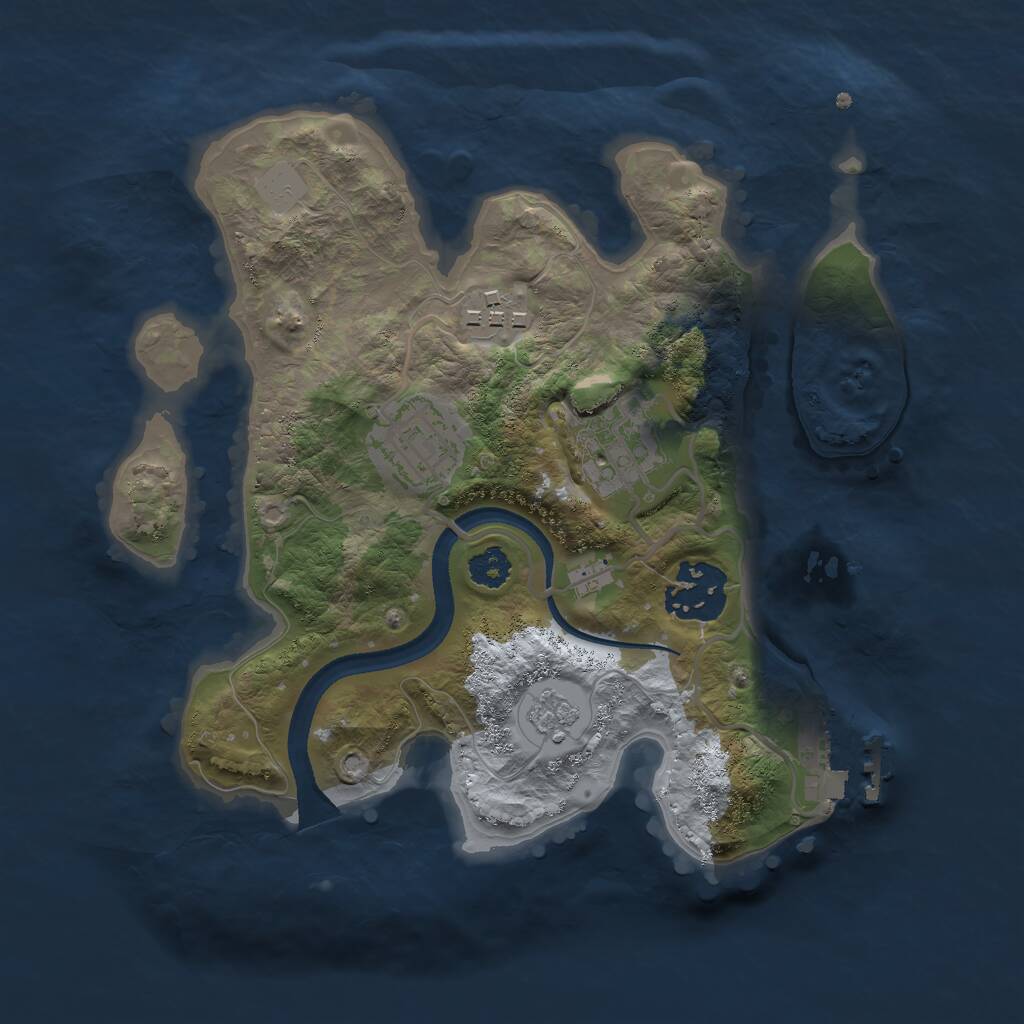 Rust Map: Procedural Map, Size: 2500, Seed: 2067675413, 7 Monuments