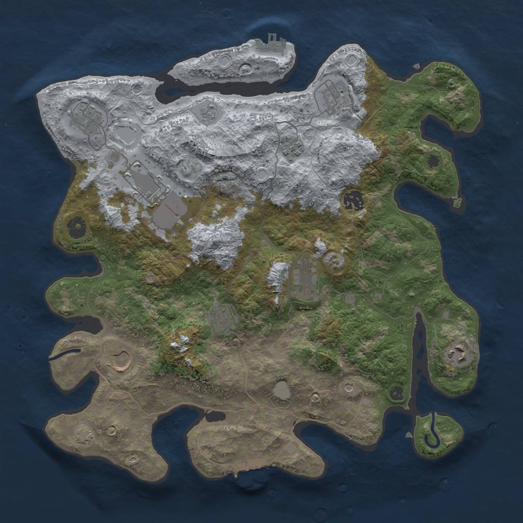 Rust Map: Procedural Map, Size: 3800, Seed: 8602596, 17 Monuments