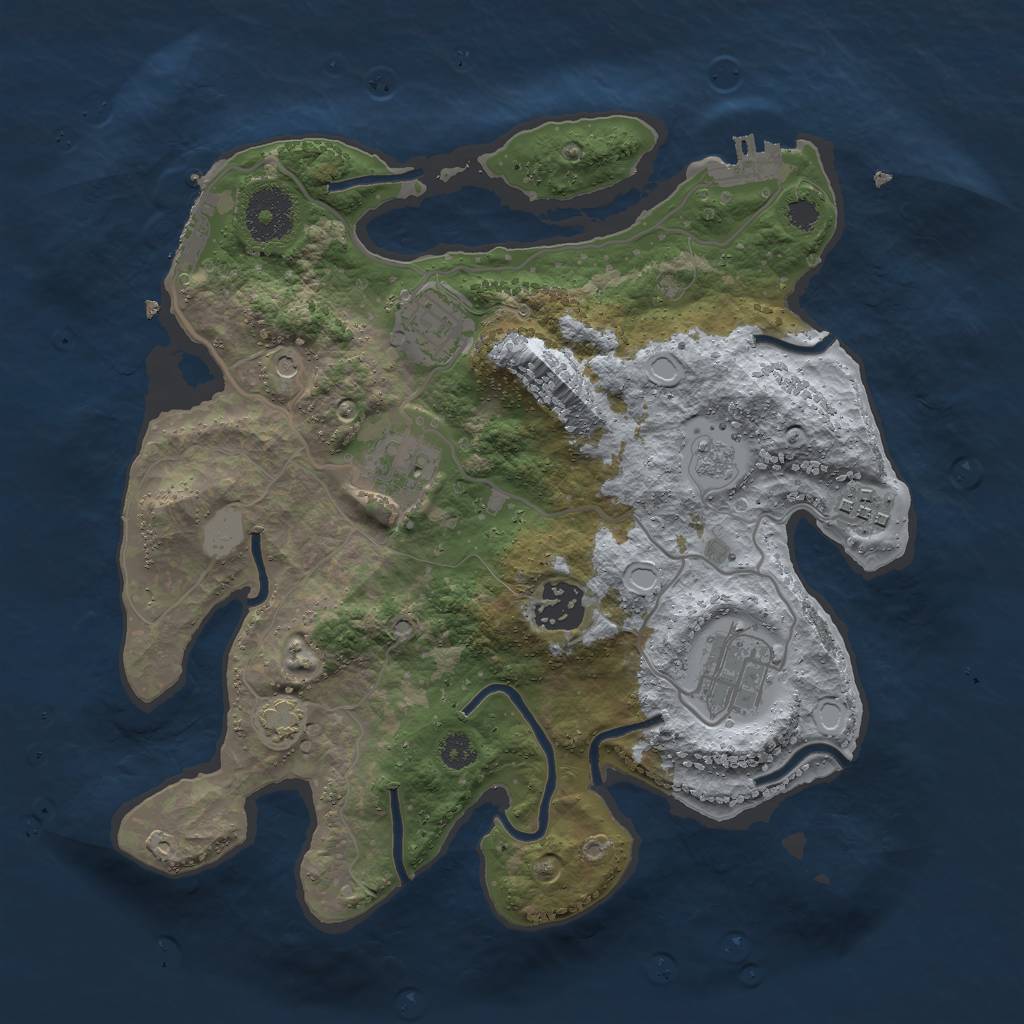 Rust Map: Procedural Map, Size: 3000, Seed: 1115919890, 13 Monuments