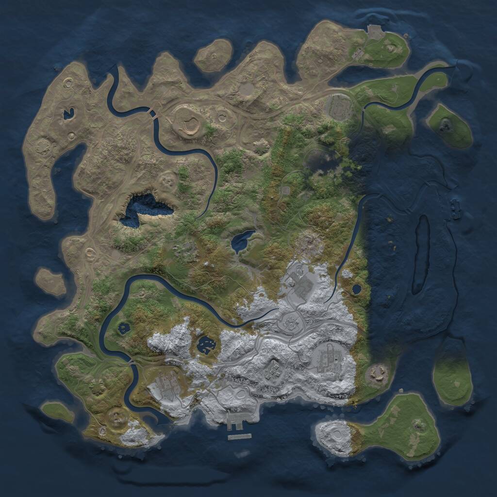 Rust Map: Procedural Map, Size: 4250, Seed: 85853870, 16 Monuments