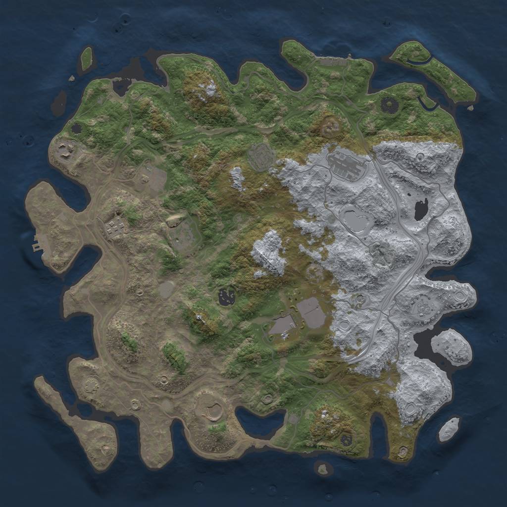 Rust Map: Procedural Map, Size: 4250, Seed: 40740932, 17 Monuments