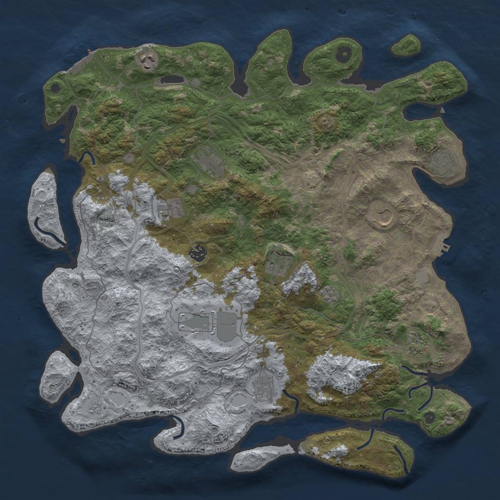 Rust Map: Procedural Map, Size: 4500, Seed: 403864112, 19 Monuments