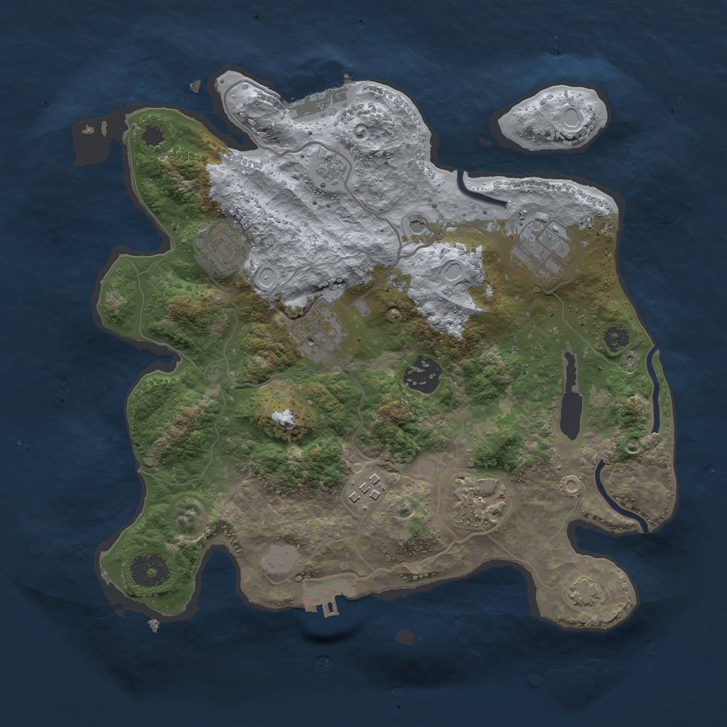 Rust Map: Procedural Map, Size: 3000, Seed: 72103, 14 Monuments