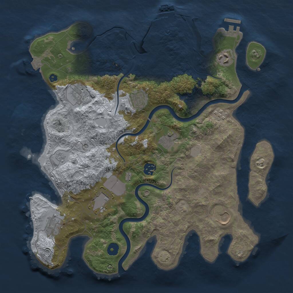 Rust Map: Procedural Map, Size: 3600, Seed: 50490465, 15 Monuments