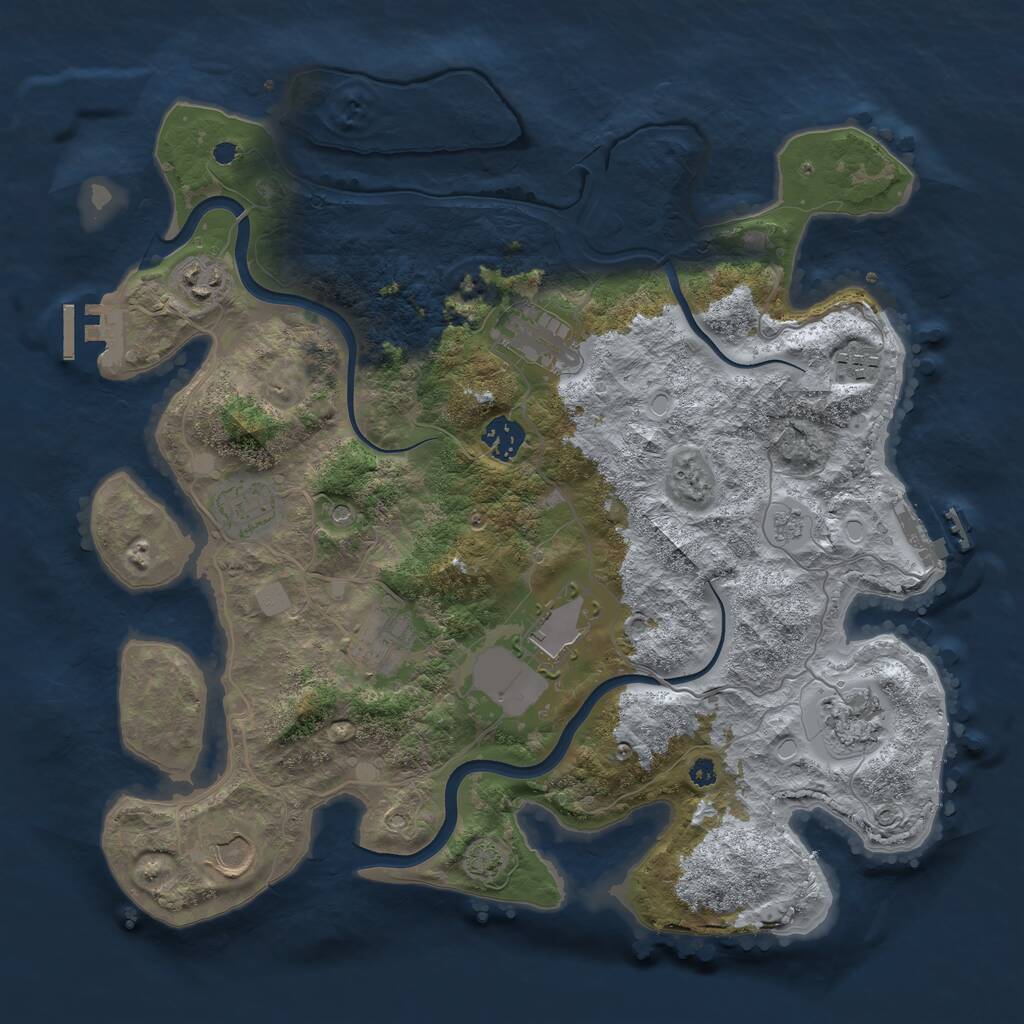 Rust Map: Procedural Map, Size: 3700, Seed: 391122852, 15 Monuments