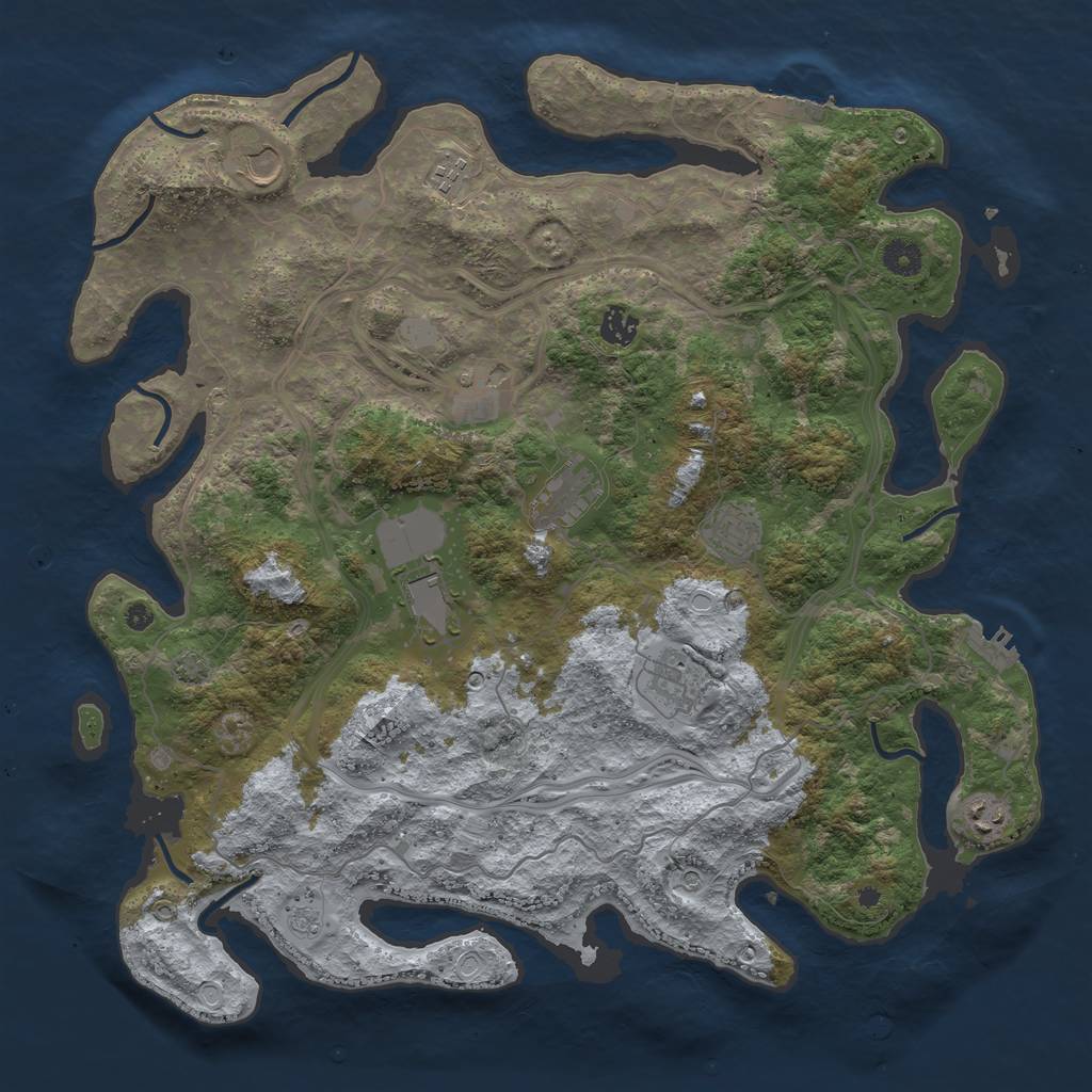 Rust Map: Procedural Map, Size: 4250, Seed: 27355376, 17 Monuments
