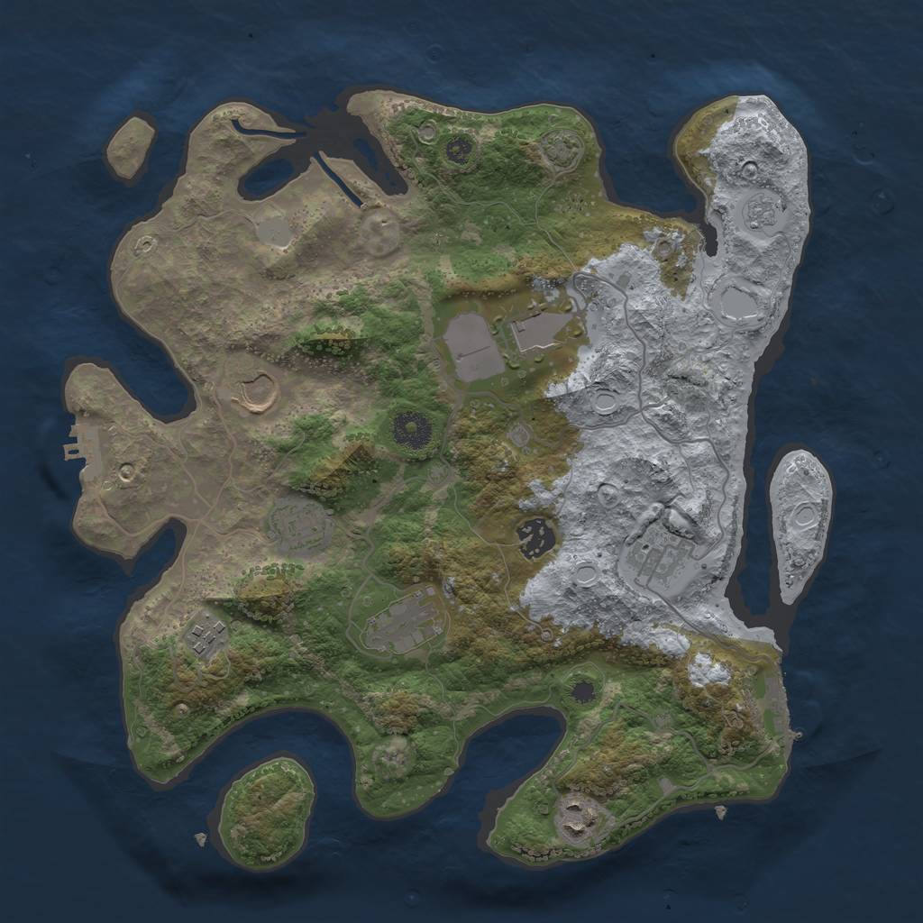Rust Map: Procedural Map, Size: 3550, Seed: 78294985, 15 Monuments