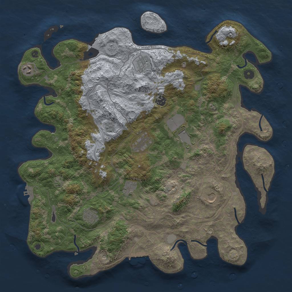 Rust Map: Procedural Map, Size: 4300, Seed: 14101873, 17 Monuments