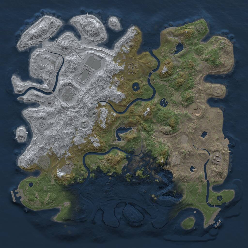 Rust Map: Procedural Map, Size: 4500, Seed: 1379819990, 16 Monuments