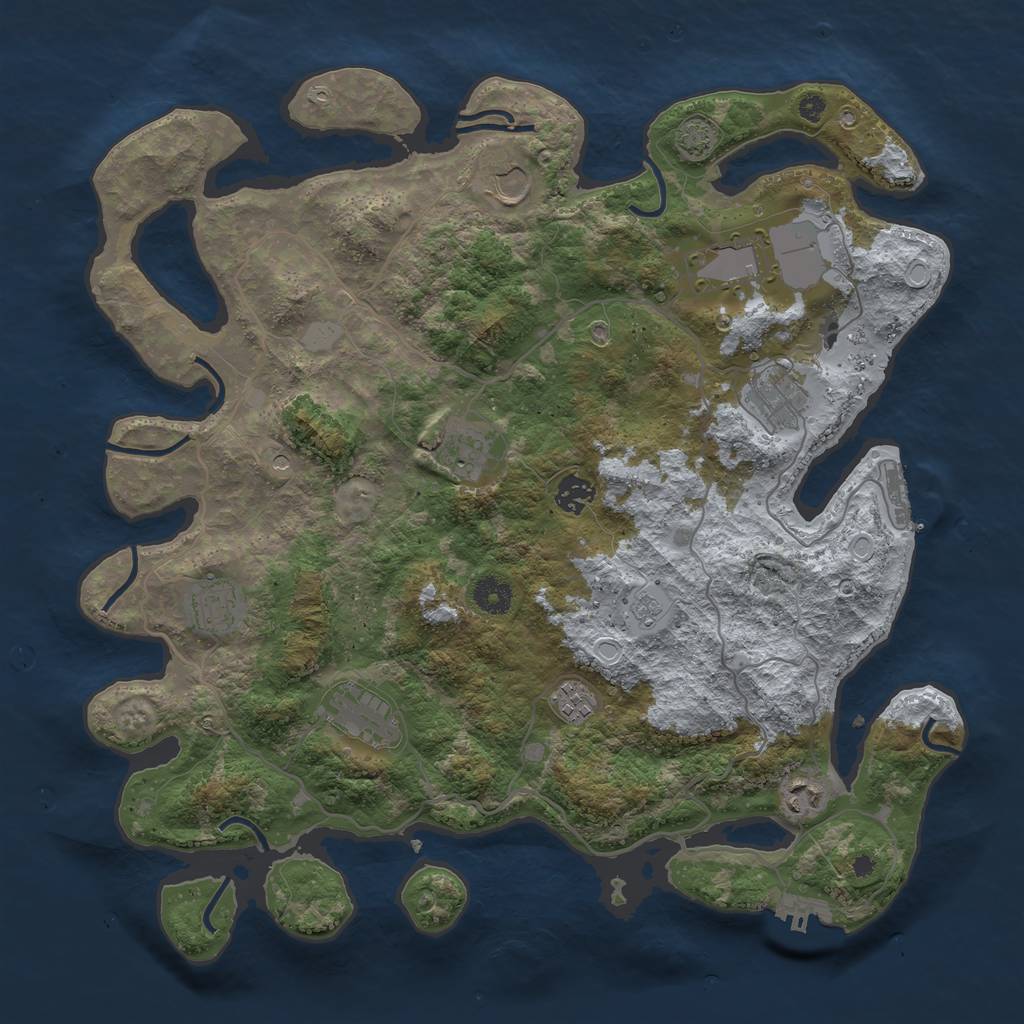 Rust Map: Procedural Map, Size: 4000, Seed: 1878267948, 17 Monuments