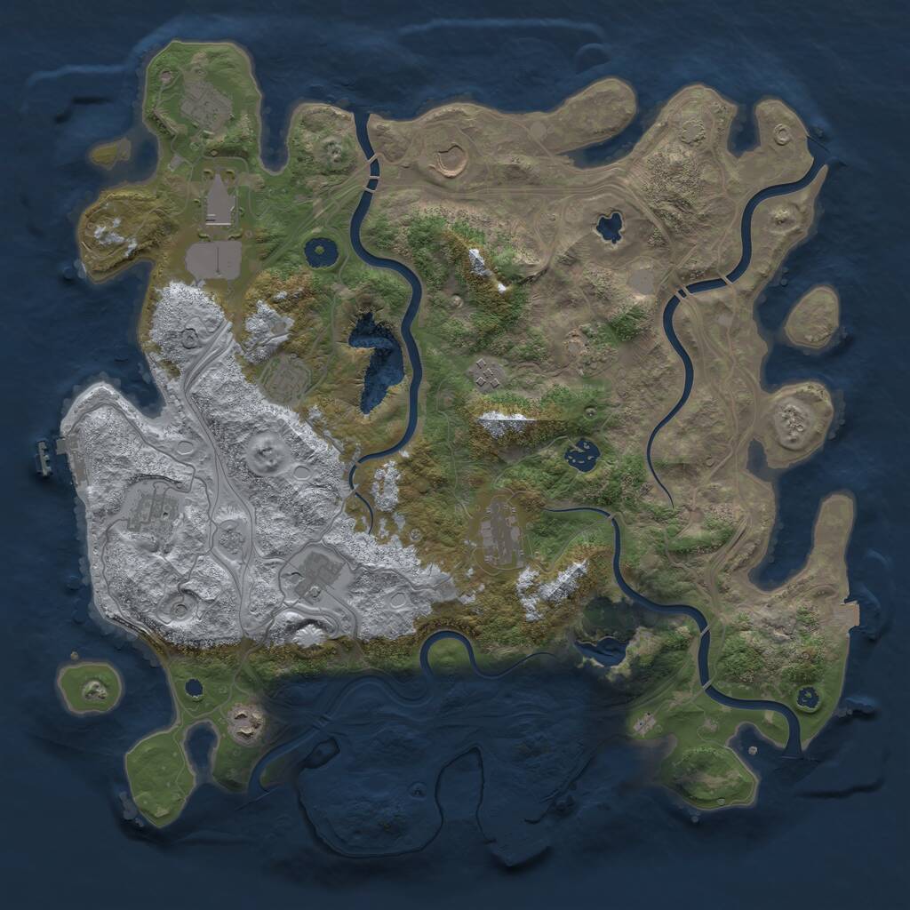 Rust Map: Procedural Map, Size: 4250, Seed: 47578865, 17 Monuments