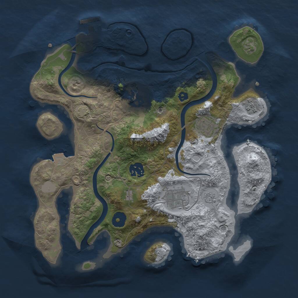 Rust Map: Procedural Map, Size: 3000, Seed: 515560978, 10 Monuments