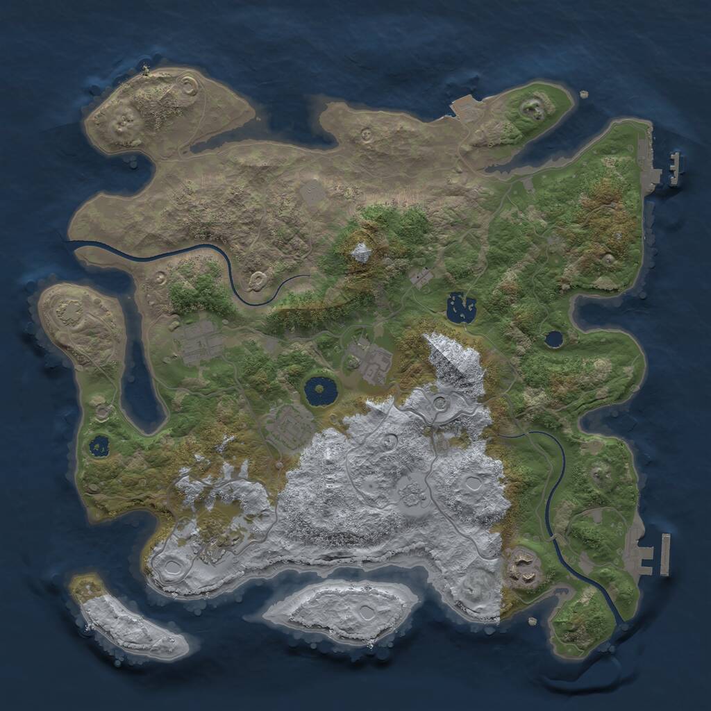 Rust Map: Procedural Map, Size: 3400, Seed: 7745685, 12 Monuments
