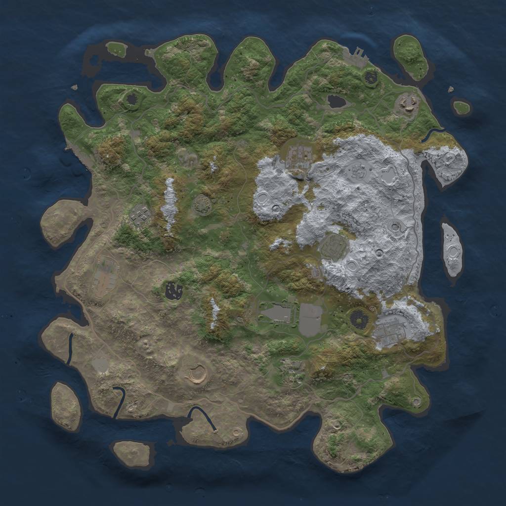 Rust Map: Procedural Map, Size: 4100, Seed: 88569733, 18 Monuments