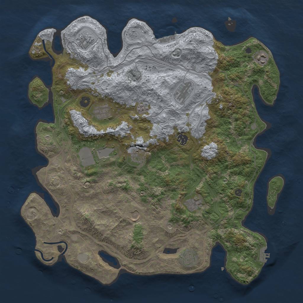 Rust Map: Procedural Map, Size: 4250, Seed: 1412723344, 19 Monuments