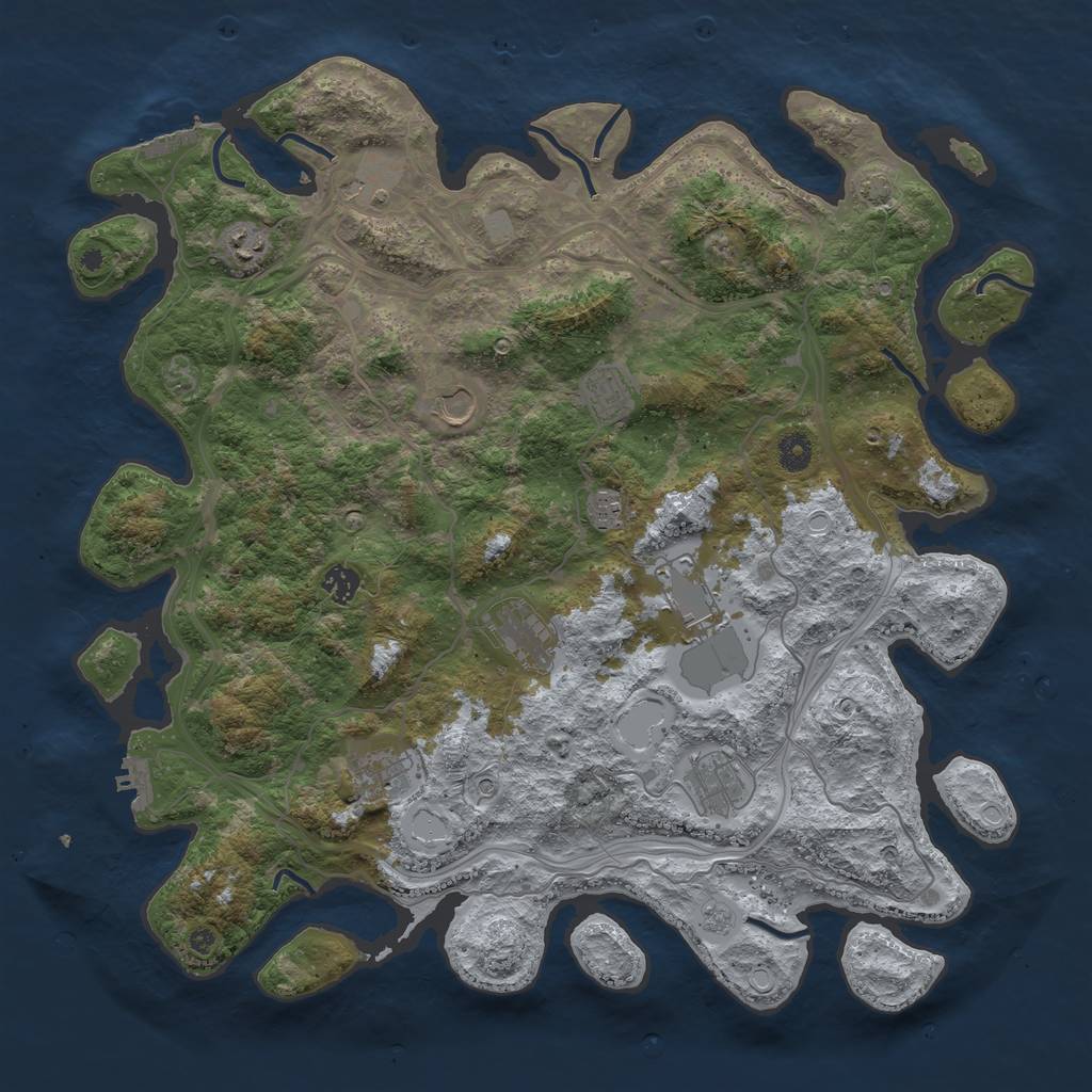 Rust Map: Procedural Map, Size: 4400, Seed: 96386272, 18 Monuments