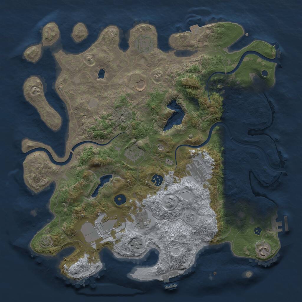 Rust Map: Procedural Map, Size: 4000, Seed: 56742829, 15 Monuments