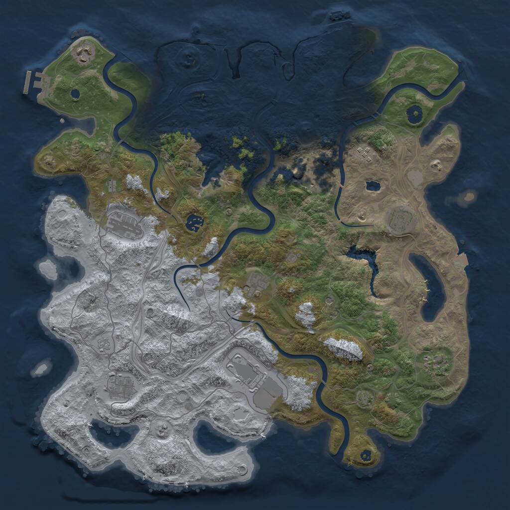 Rust Map: Procedural Map, Size: 4400, Seed: 3730446, 16 Monuments