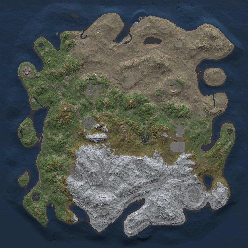 Rust Map: Procedural Map, Size: 4250, Seed: 96105429, 18 Monuments
