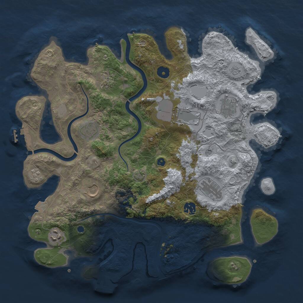 Rust Map: Procedural Map, Size: 3700, Seed: 67790989, 15 Monuments