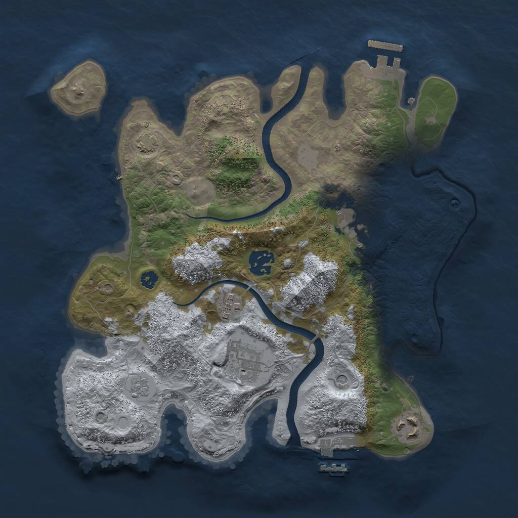 Rust Map: Procedural Map, Size: 3000, Seed: 747231, 11 Monuments