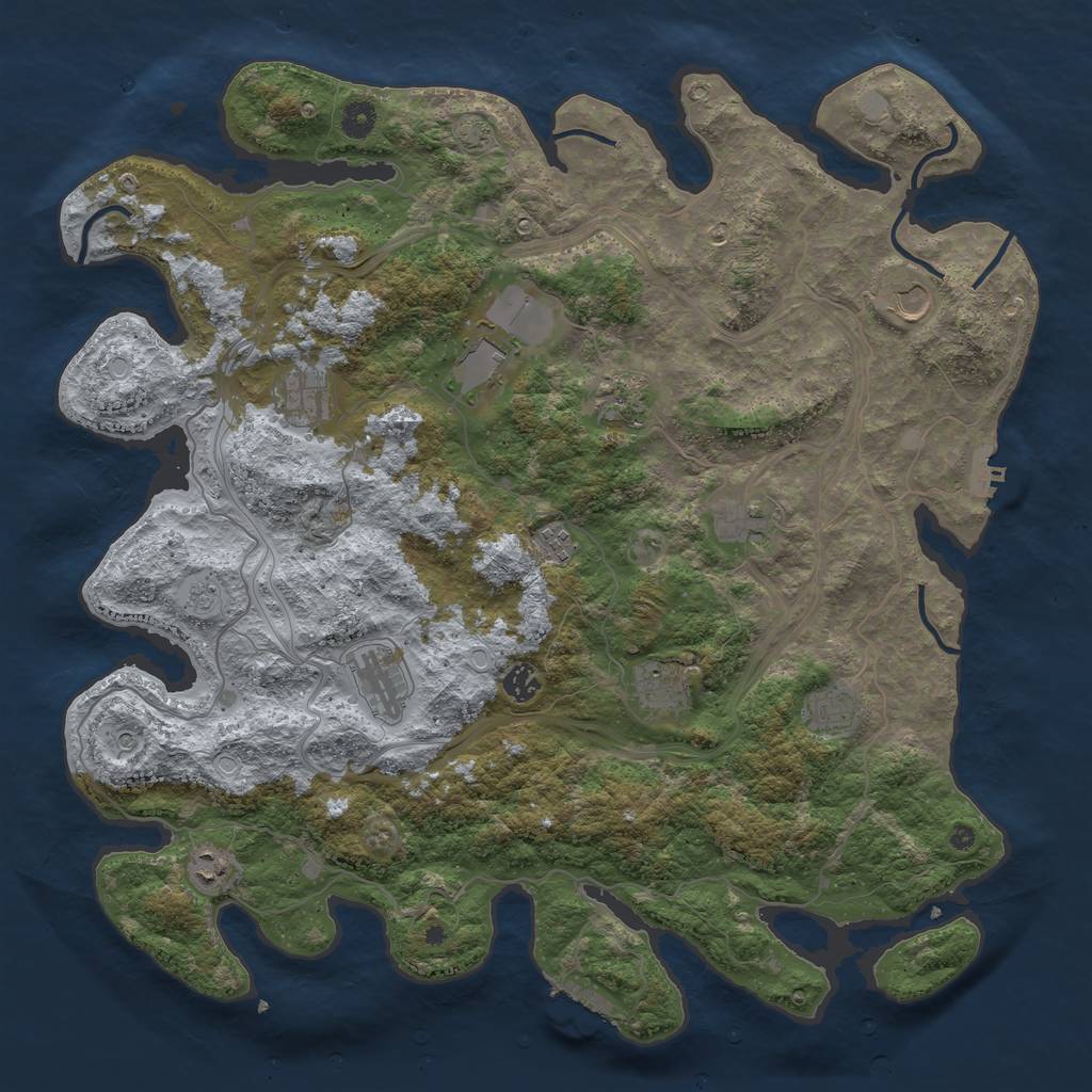 Rust Map: Procedural Map, Size: 4500, Seed: 173952673, 19 Monuments
