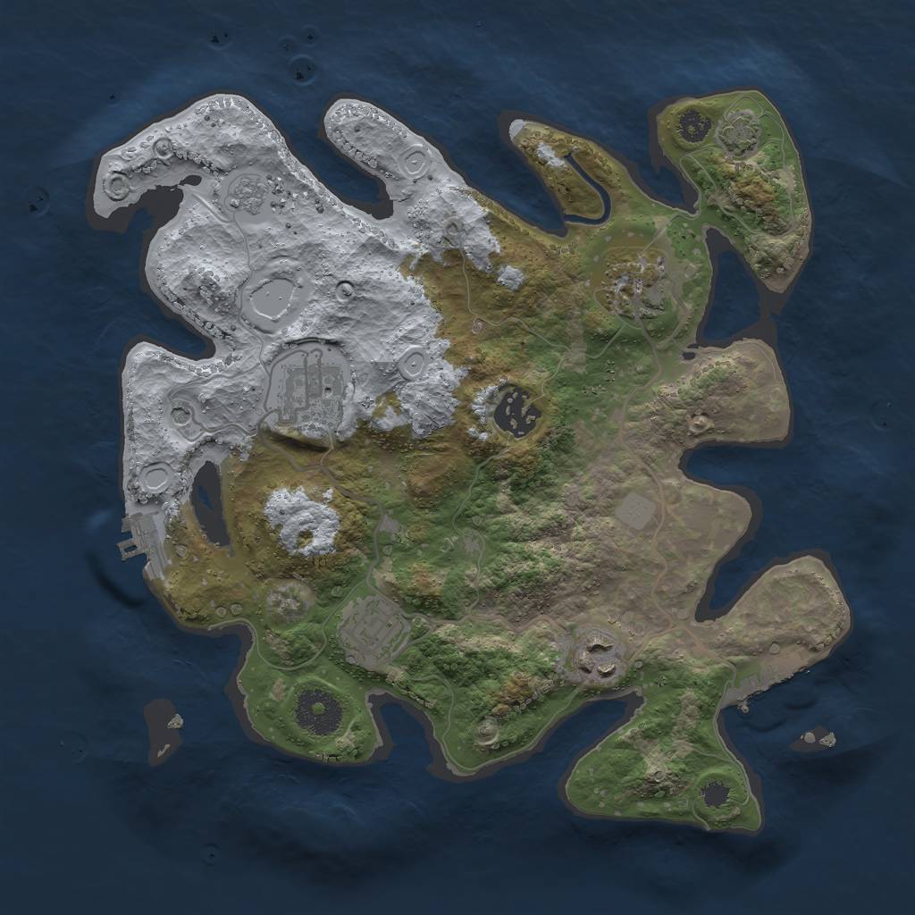 Rust Map: Procedural Map, Size: 3000, Seed: 1364359983, 13 Monuments