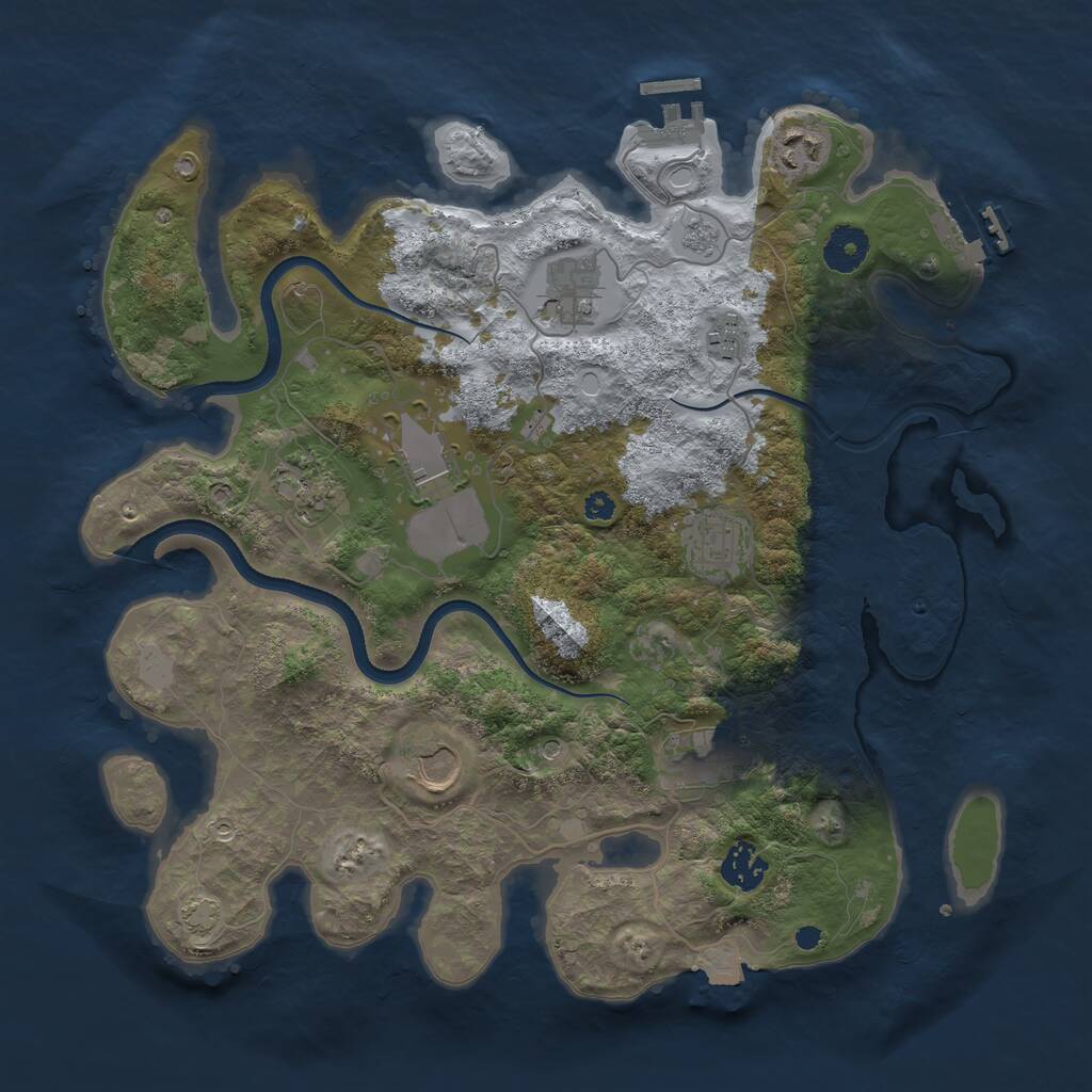 Rust Map: Procedural Map, Size: 3600, Seed: 39326686, 15 Monuments