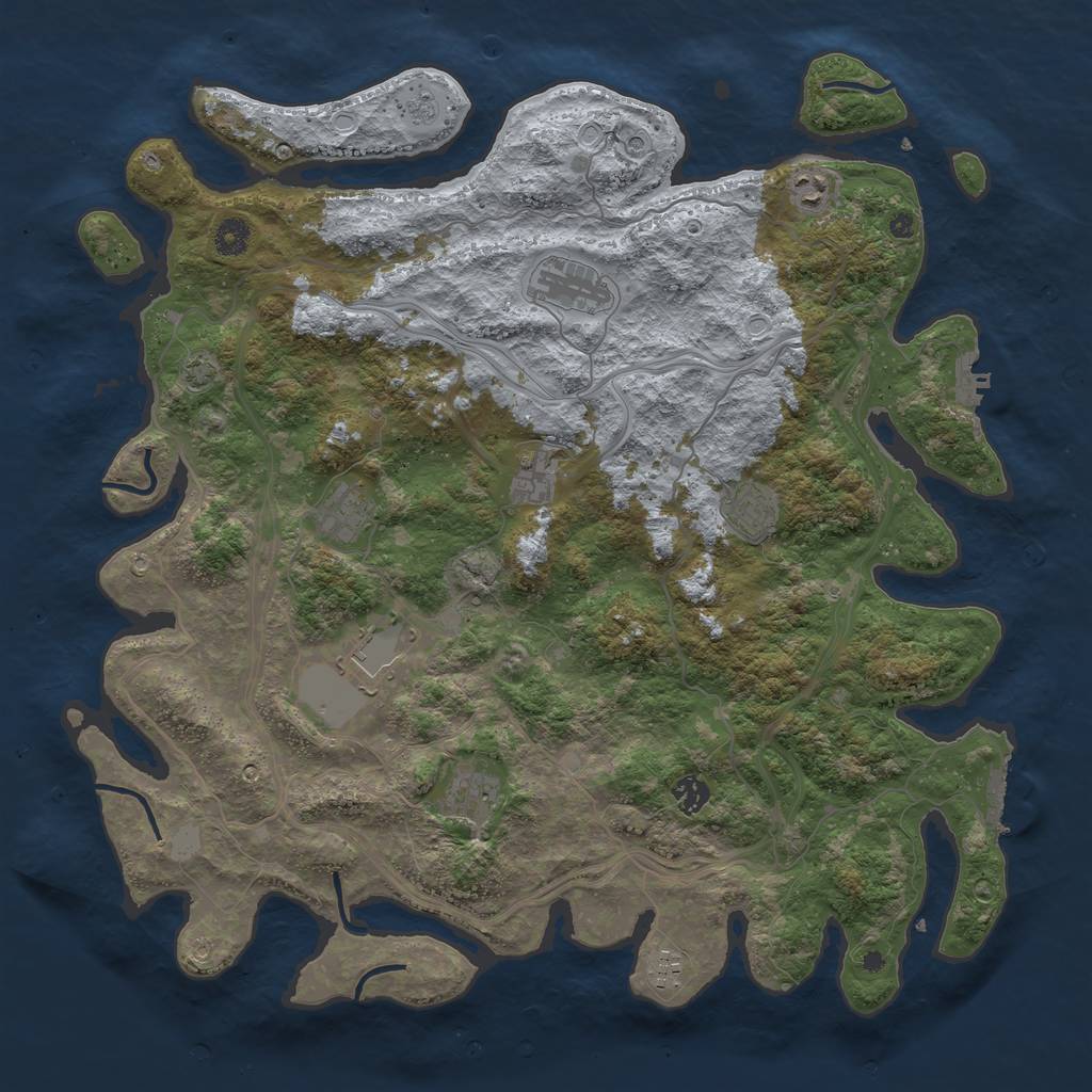 Rust Map: Procedural Map, Size: 4400, Seed: 1122398, 17 Monuments