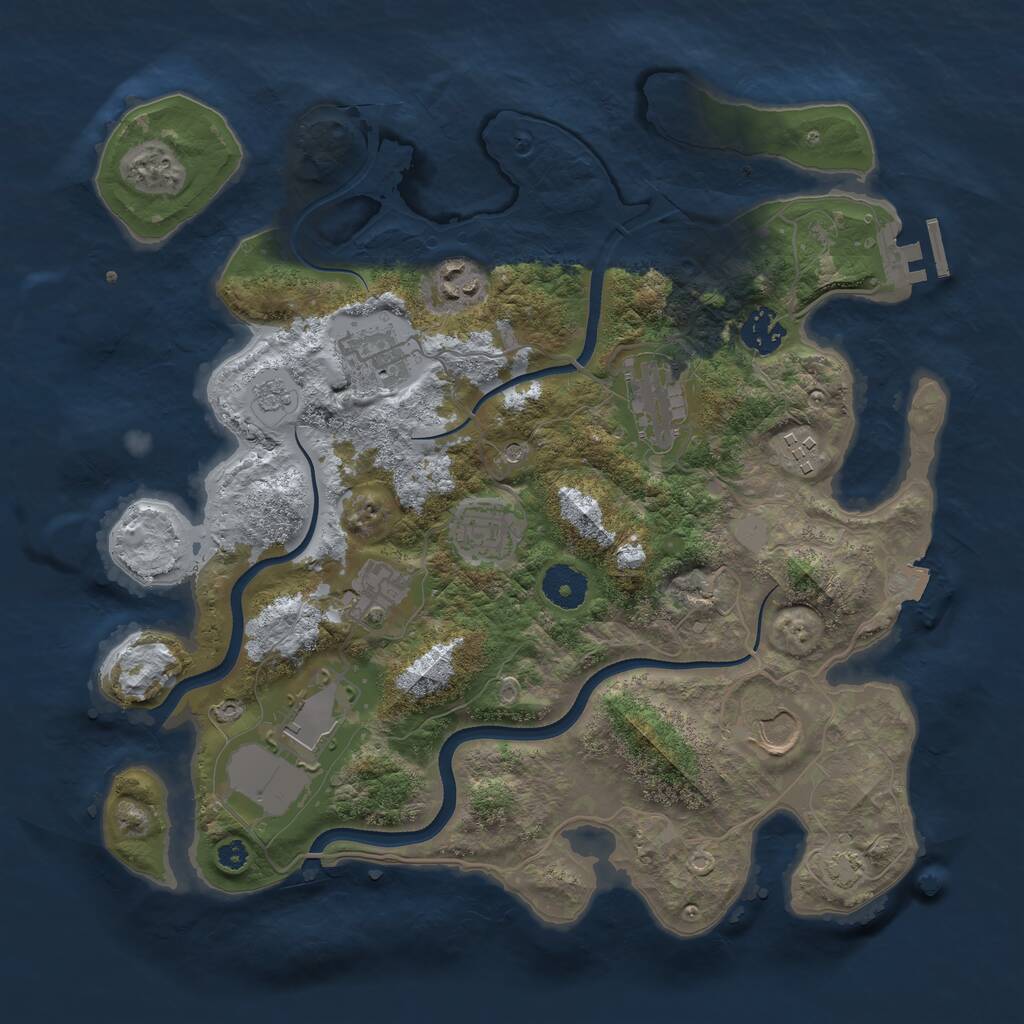 Rust Map: Procedural Map, Size: 3500, Seed: 45030827, 14 Monuments
