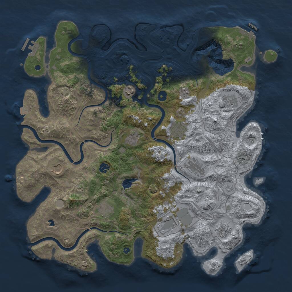 Rust Map: Procedural Map, Size: 4400, Seed: 9794005, 17 Monuments
